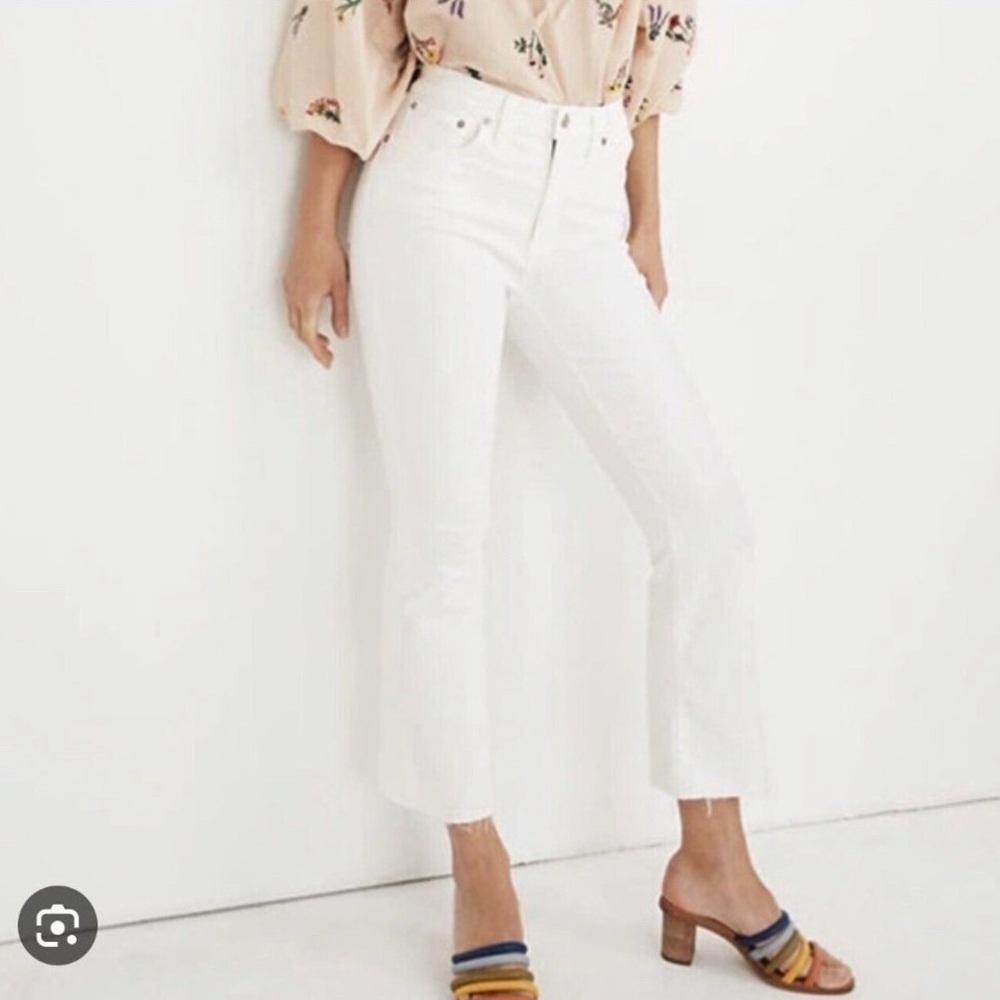NWT Madewell Size 35‎ Tall Cali Demi Boot Jeans White High Rise